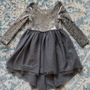Cat & Jack silver crushed velvet dress